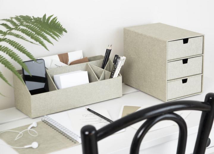 Actual product image Bigso Office Butler Linen Cover Elisa Linen Nature, Desktop Organizer