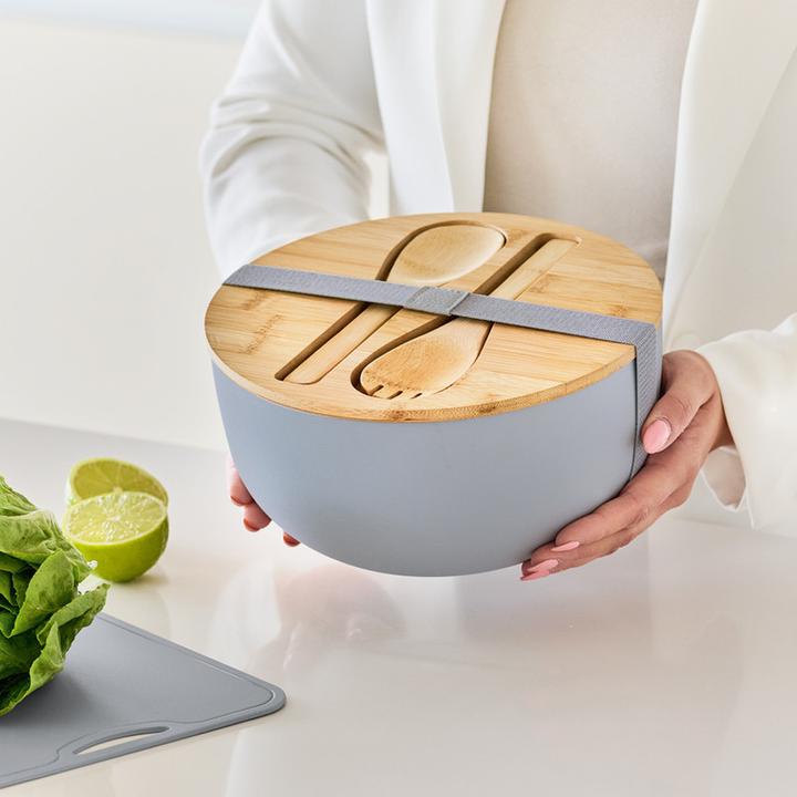 Produktbild Zeller Present Salatschüssel mit Besteck und Deckel (23.50 cm, 3 l, 1 x)