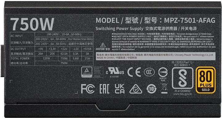 Image du produit Cooler Master Bloc d'alimentation CoolerMaster 750W V750 Modular (80+ Gold) (750 W)