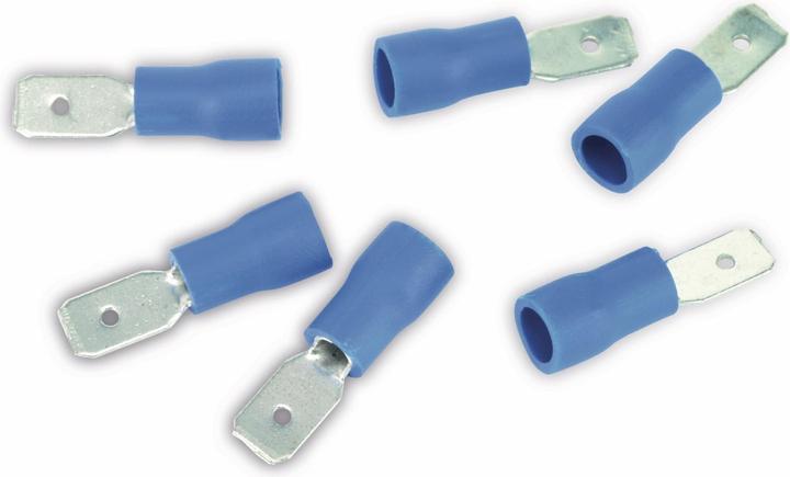 Actual product image Eneroid Flat plug, 4.8mm, blue, 10 pieces