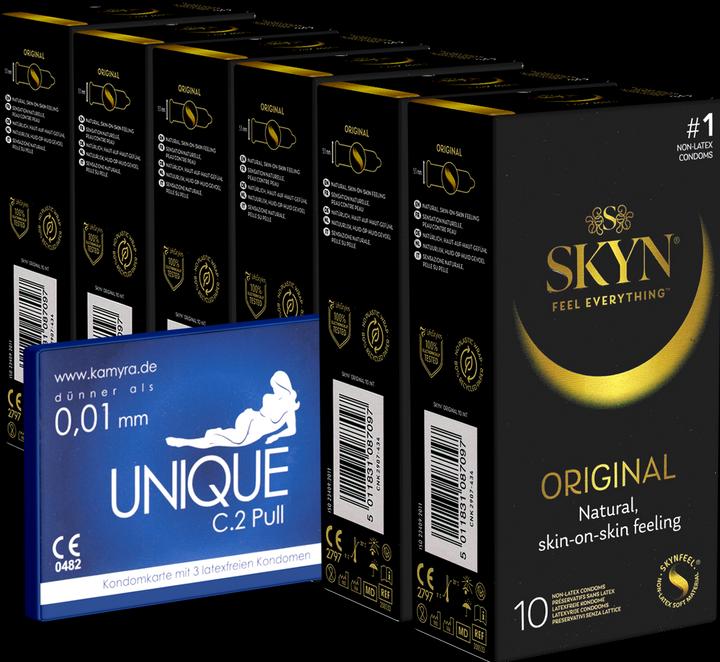 Skyn "Original" value pack - 60 (6x10) latex-free condoms + 1x Kamyra Unique Pull free! (63 pcs.)