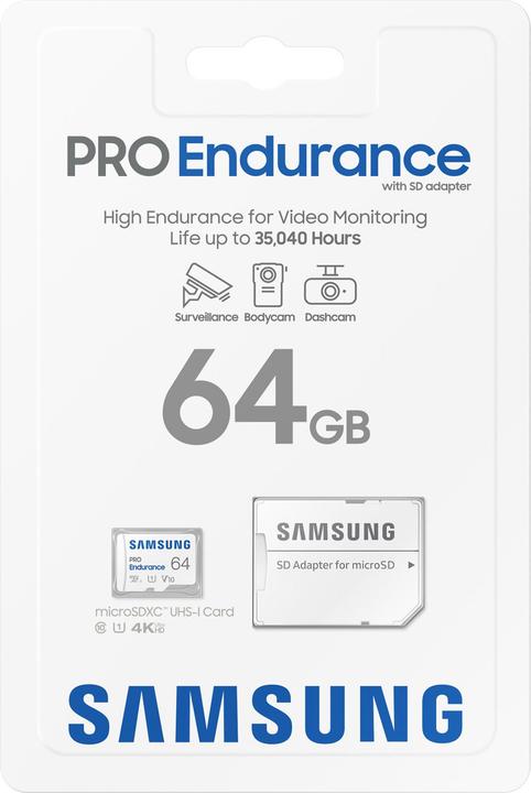 Produktbild Samsung PRO Endurance (64 GB, microSDXC, U1, UHS-I)