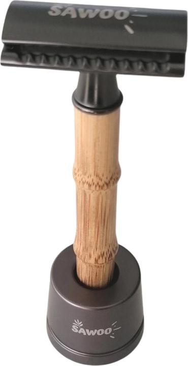 Sawoo Rasierhobel Bamboo aus Messing u. Bambusholz inkl. 10 Rasierklingen