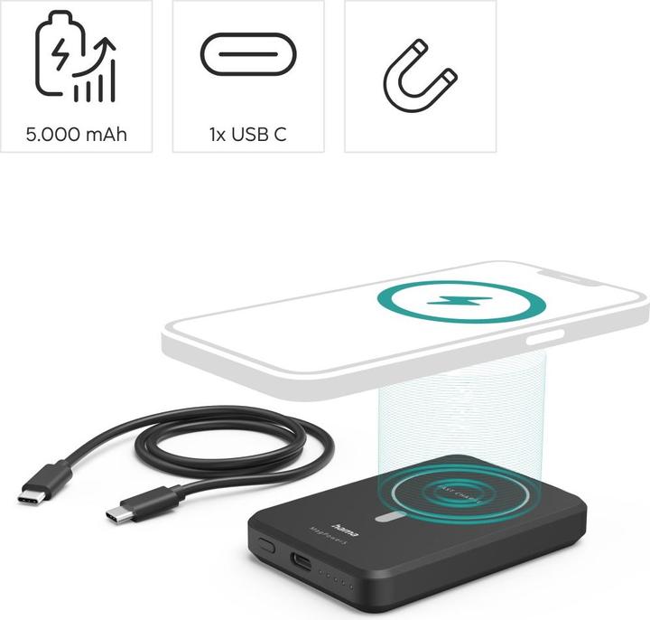 Immagine prodotto Hama MagPower5 (5000 mAh, 18.50 Wh)