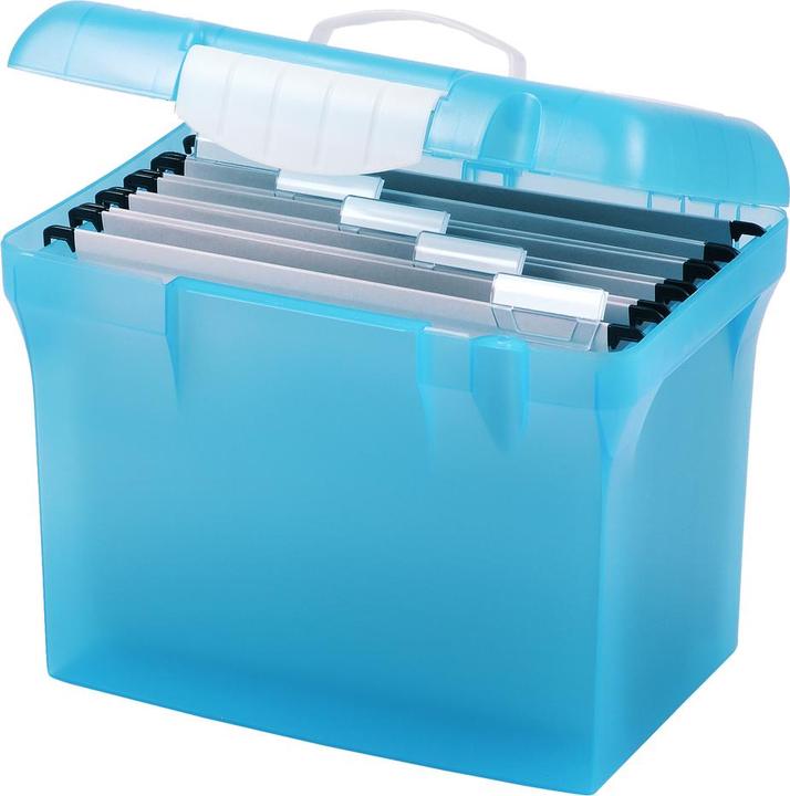 Produktbild Elba Hängeregistratur-Box Class'N Go, transluzent-blau aus PP, ergonomischer Tragegriff, mit Sichtreitern