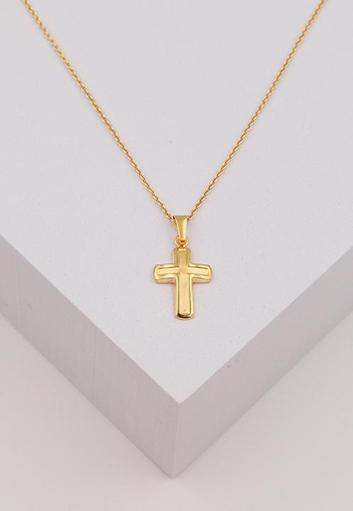 Image du produit Muau Pendant cross yellow gold 750, 25x12mm (Or et argent)
