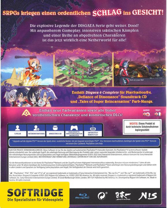 Image du produit NIS Disgaea 6 Complete (PS4) (PS4, PS5, DE)