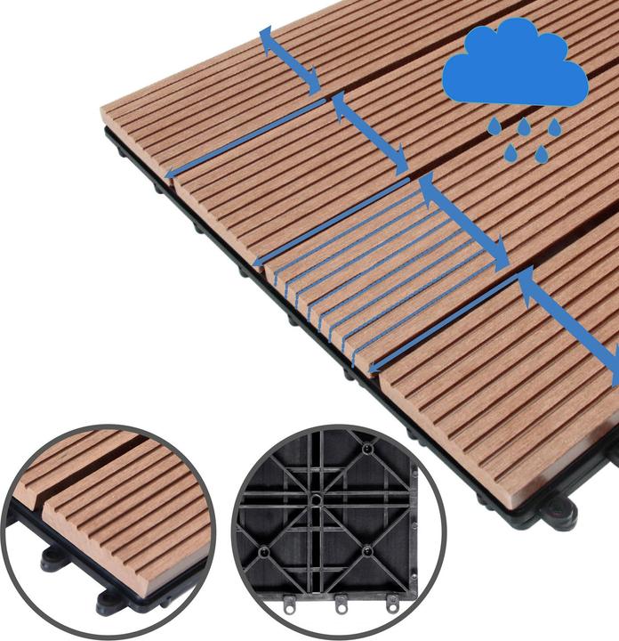 Produktbild Casaria WPC Fliesen (11 x, 30 x 30 x 2 cm)