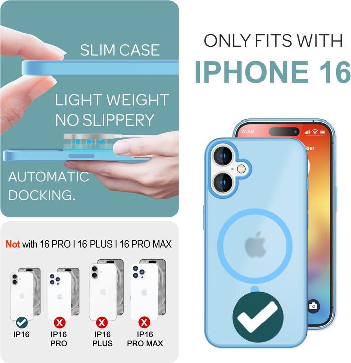 Image du produit Nalia Étui hybride mat avec fonction MagSafe (Apple iPhone 16)