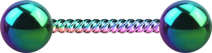Immagine prodotto Star Piercing Micro Barbell farbig geflochten mit zwei Kugeln (senza ottone, Acciaio chirurgico 316L)