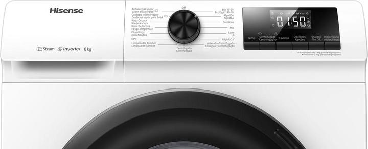 Produktbild Hisense WFQP8014EVM Frontlader-Waschmaschine 8 kg 1400 U/min A Weiss (8 kg, Links)