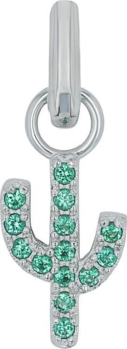 Amor Charms für Damen, 925 Sterling Silber, Zirkonia synth. | Kaktus (Silber 925)