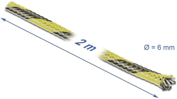 Productafbeelding Delock Gevlochten kous rekbaar 2 m x 6 mm zwart-geel (Kabeldoorvoer, 200 cm)