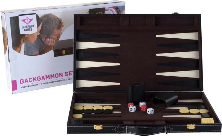 Produktbild Longfield Games Backgammon 18 Klassisches Brettspiel in Braun und Elfenbein (Deutsch)