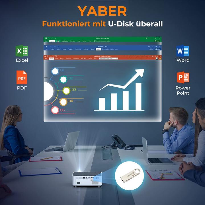 Image du produit Yaber Projecteur de home cinéma V6 (Full HD, 8500 lm, 1.5:1)