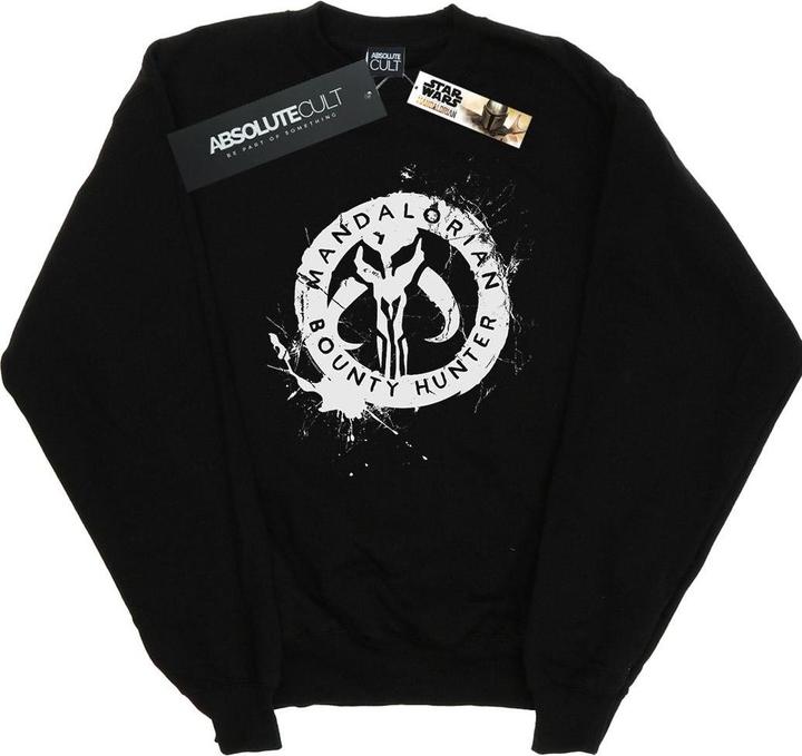 Star Wars The Mandalorian Bounty Hunter Splatter Skull Sweatshirt (XL)