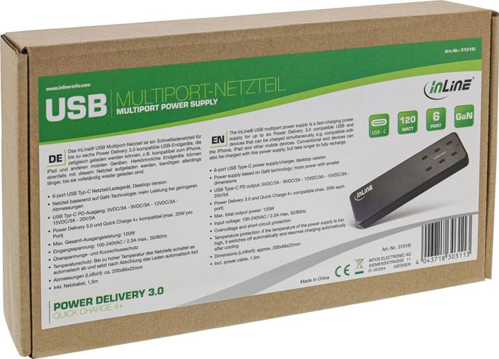 Immagine prodotto InLine Alimentazione multiporta (120 W)