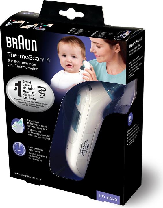 Produktbild Braun ThermoScan 5 IRT 6020 inklusive Schutzkappen (Ohr)