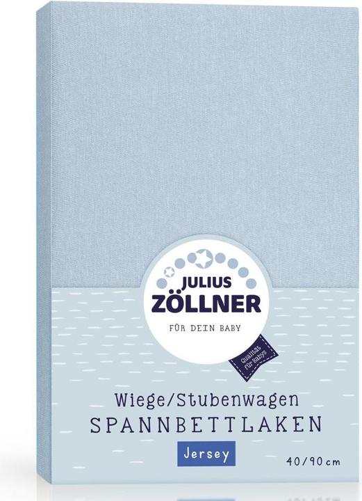 Produktbild Julius Zöllner Jersey Spannbettlaken für Wiegen & Stubenwagenmatratzen 90x 40 cm, denim (40 x 90 cm)