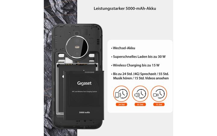 Produktbild Gigaset GX6 Outdoor (128 GB, Titanium Black, 6.60", Dual SIM, 50 Mpx, 5G)