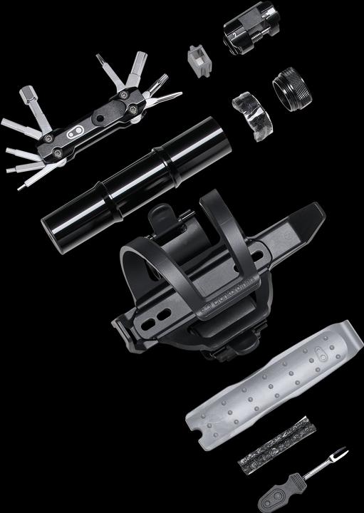 Actual product image Crankbrothers S.O.S. BC18 Side Entry bottle cage + multitool, black