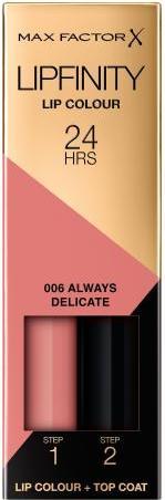 Actual product image Max Factor Lipfinity 24HRS (006 Always Delicate)