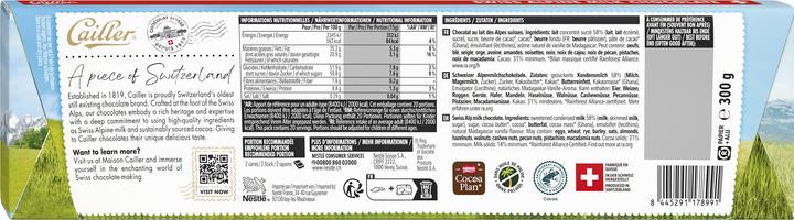 Nährwerte und Zutaten Cailler Milch (300 g)