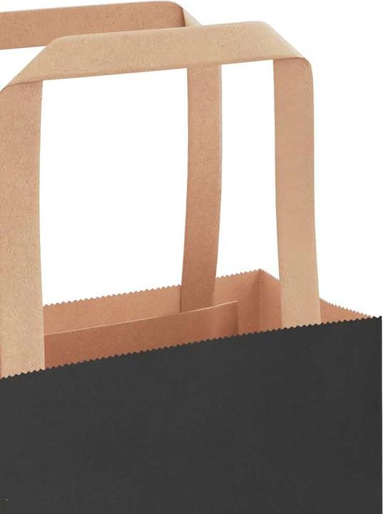 Produktbild VidaXL Kraftpapiertüten 50 Stk. mit Henkel Schwarz 21x11x36 cm Papiertüte (Geschenktüte, 50 x)