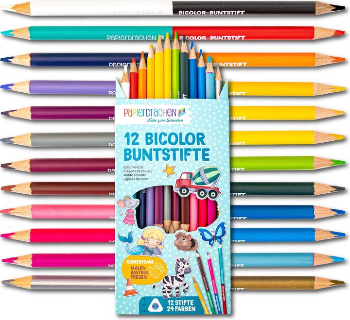 Produktbild Papierdrachen 12 Bicolor Buntstifte (12 x)