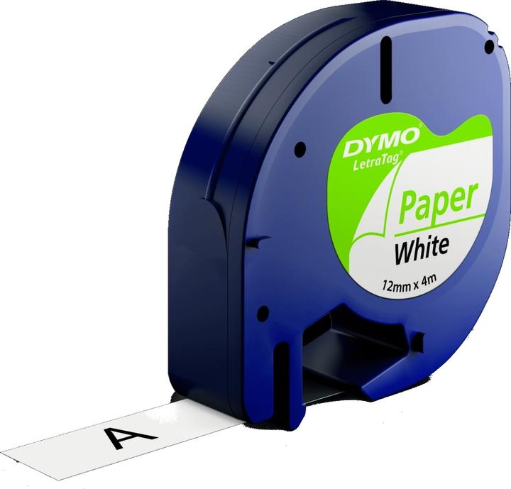 Actual product image Dymo Paper tape black on white (1.20 cm, White)