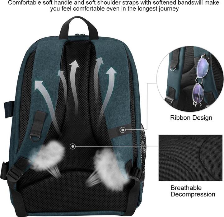 Produktbild König Design Kamera Foto Rucksack Tasche viel Platz für Kamera + Zubehör Drohne Regenschutz (Kamera Schultertasche)