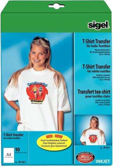 Image du produit Sigel Films de transfert à jet d'encre pour T-shirts (197 g/m², 10 x)