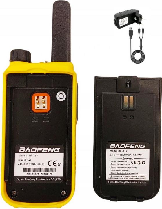 Image du produit Baofeng Talkie-walkie BF-T17 jaune (10 km)