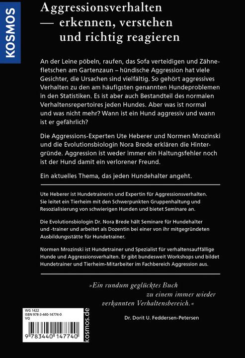 Produktbild Kosmos Aggressionsverhalten beim Hund (Deutsch, Normen Mrozinski, 2017)