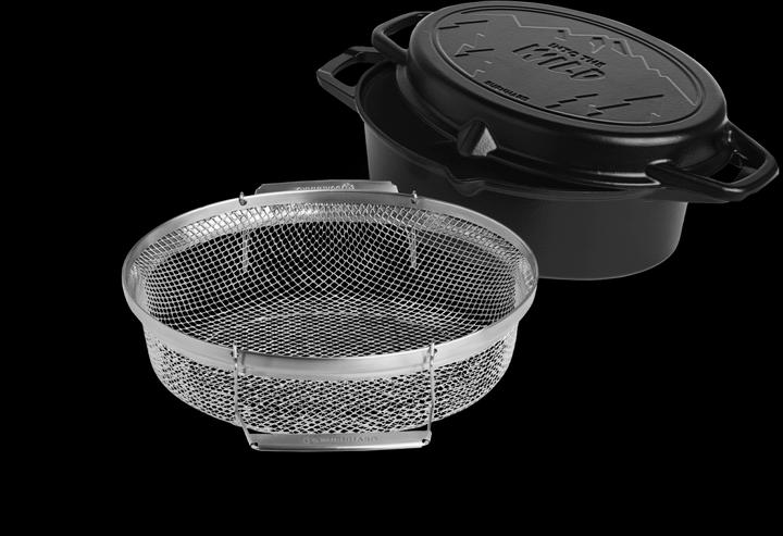 Image du produit Burnhard Rôtissoire en fonte avec panier à friture (Cocotte + faitout, Fonte)