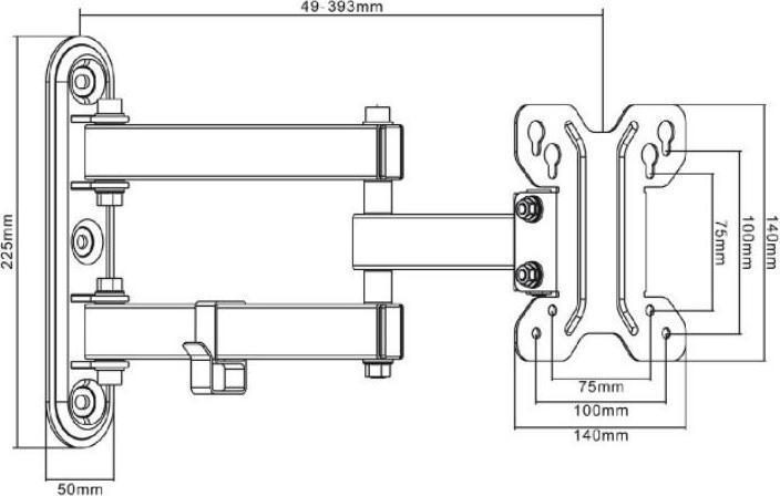 Actual product image Maclean MC-740 - VESA Monitor/TV holder, 13-23", black, 30 kg (Wall, 23", 30 kg)
