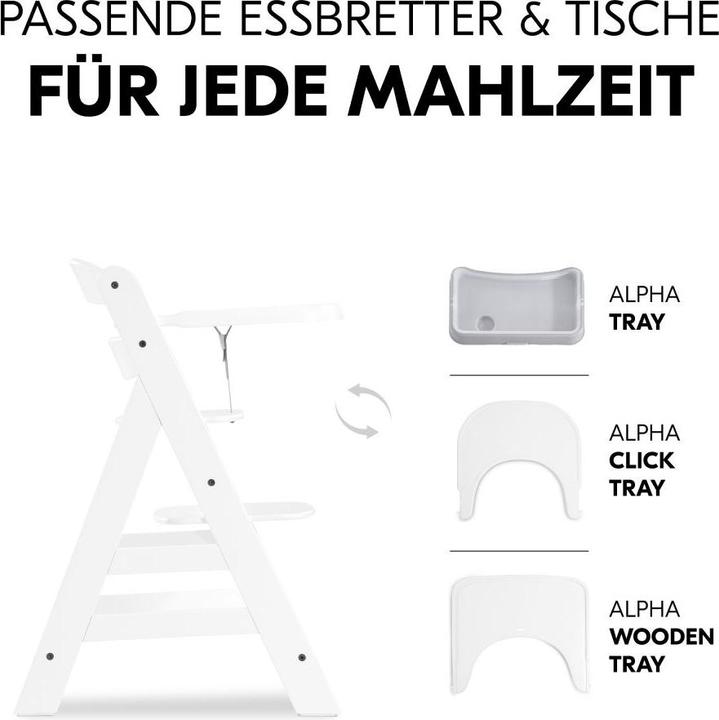 Produktbild Hauck Hochstuhl Alpha Plus White im Sparset - inkl. Sitzkissen Hochstühle (Hochstuhl)