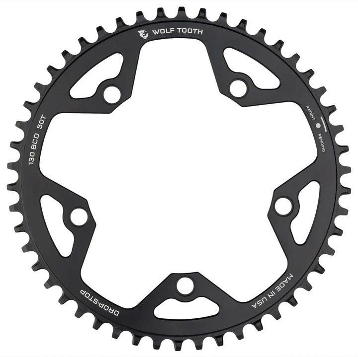 Actual product image Wolf Tooth Gravel/CX/Road chainring, 130 BCD, 5-hole, 38 t., black (130)