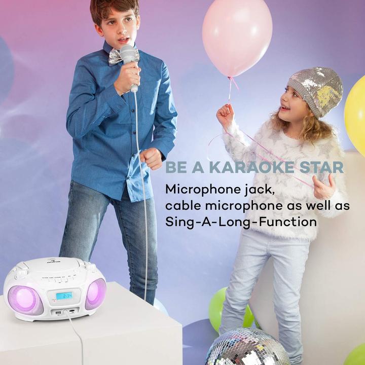 Image du produit Auna Lecteur CD, 2 haut-parleurs de 1,5 W Blanc
