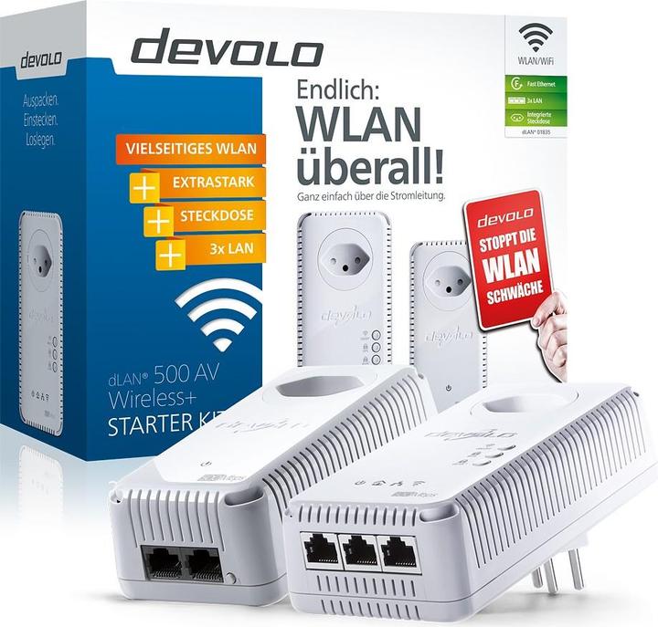 Produktbild Devolo dLAN 500 AV Wireless+ Starterkit (500 Mbit/s)