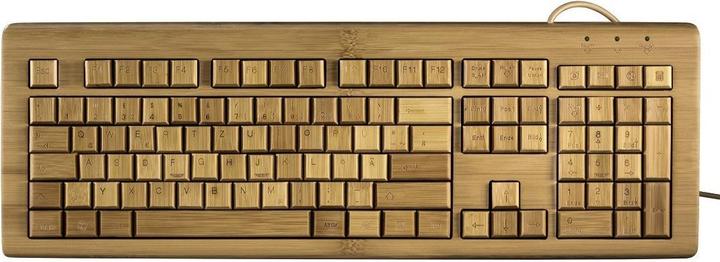 Produktbild Hama Multimedia-Tastatur "Bambus" (DE, Kabelgebunden)
