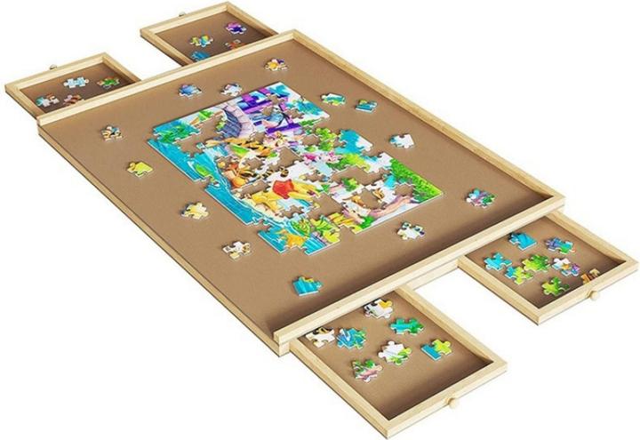 Produktbild Hermex Puzzlebrett mit Auszügen Puzzletafel Puzzleunterlage (1000 Teile)