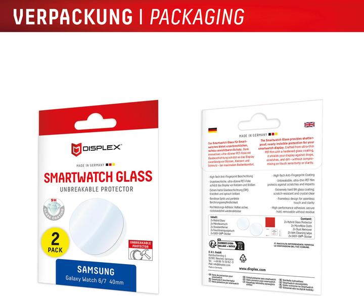 Energie-Label Displex Schutzfolie, Panzerfolie, Doppelpack