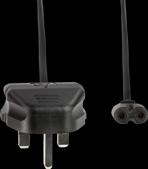Actual product image LogiLink Mains cable, BS 1363 (UK) to IEC C7, black, 1.8 m (1.80 m)