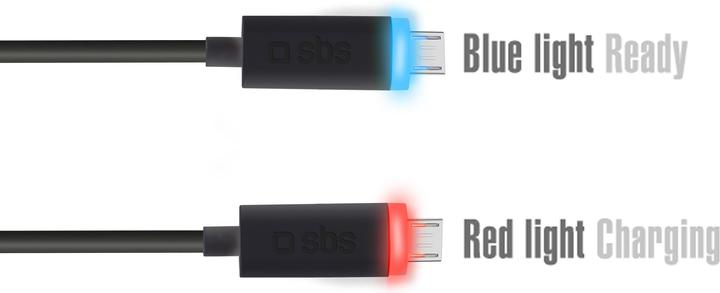 Actual product image SBS Data cable USB 2.0 - Micro USB with LED Light (1 m, USB 2.0)