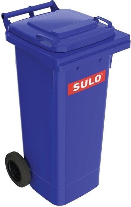 SULO Grand conteneur à déchets 80 l HDPE bleu, mobile, conforme à la norme EN 840 (80 l)