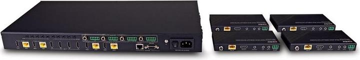 Image du produit Lindy Kit extender matrice HDMI 4K60 HDBaseT 150m cat.6 4x4 avec émetteur HDBaseT et 4 récepteurs