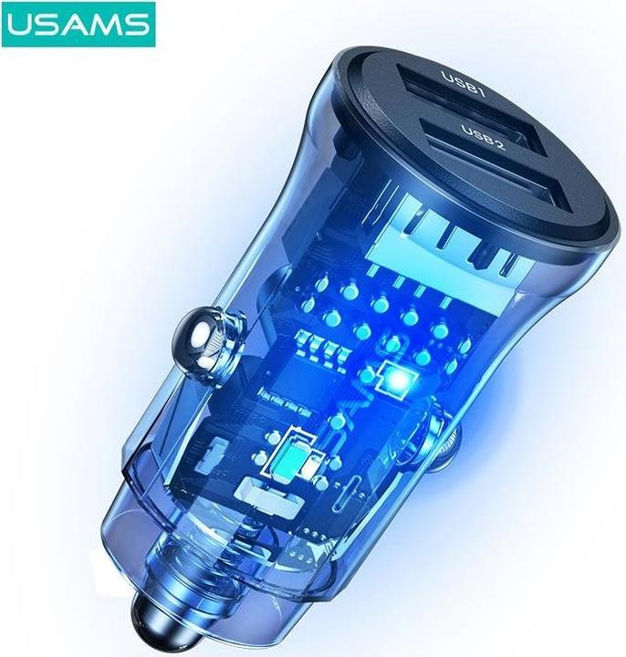 Produktbild Usams Autoladegerät USB 2 Ports - Schwarz