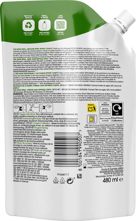 Produktbild Herbal Essences Repair Shampoo Nachfüllpack (480 ml, Flüssiges Shampoo)