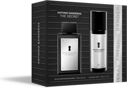 Actual product image Antonio Banderas Banderas Perfumes The Secret Gift Set for Men EDT 100ml Deodorant 150ml Long Lasting Elegant Sexy Ma